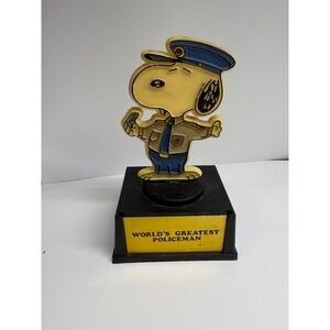 Vintage Snoopy World's Greatest Policeman Trophy Aviva Peanuts 1958 Figurine